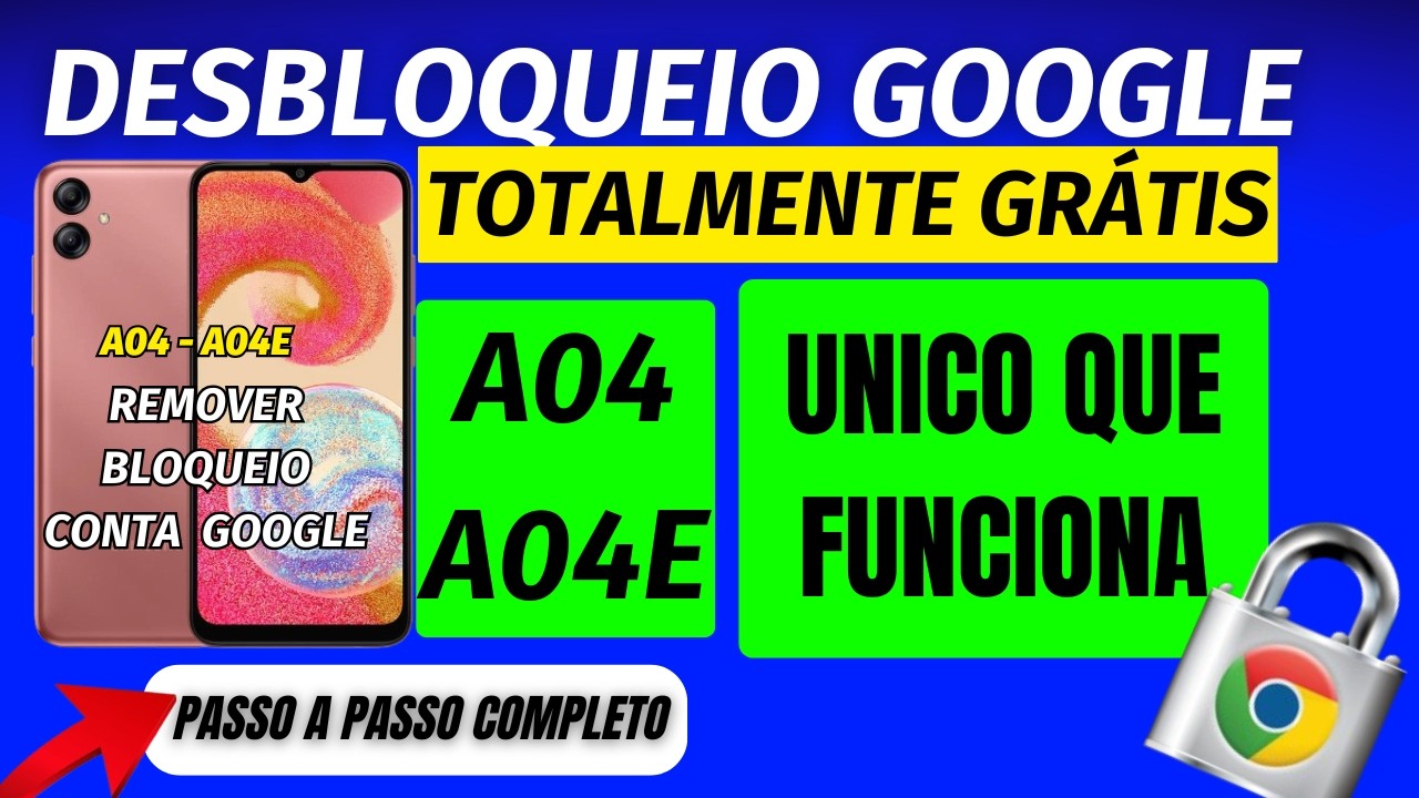 DESBLOQUEIO CONTA GOOGLE SAMSUNG A04 - A04E NOVO METODO 2026 GRATUITO FRP SAMSUNG
