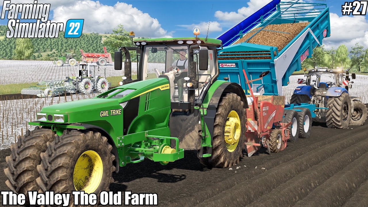 FEEDING ANIMALS & PLANTING POTATOES W/JOHN DEERE 7R Trike│The Valley The Old Farm│FS 22│27