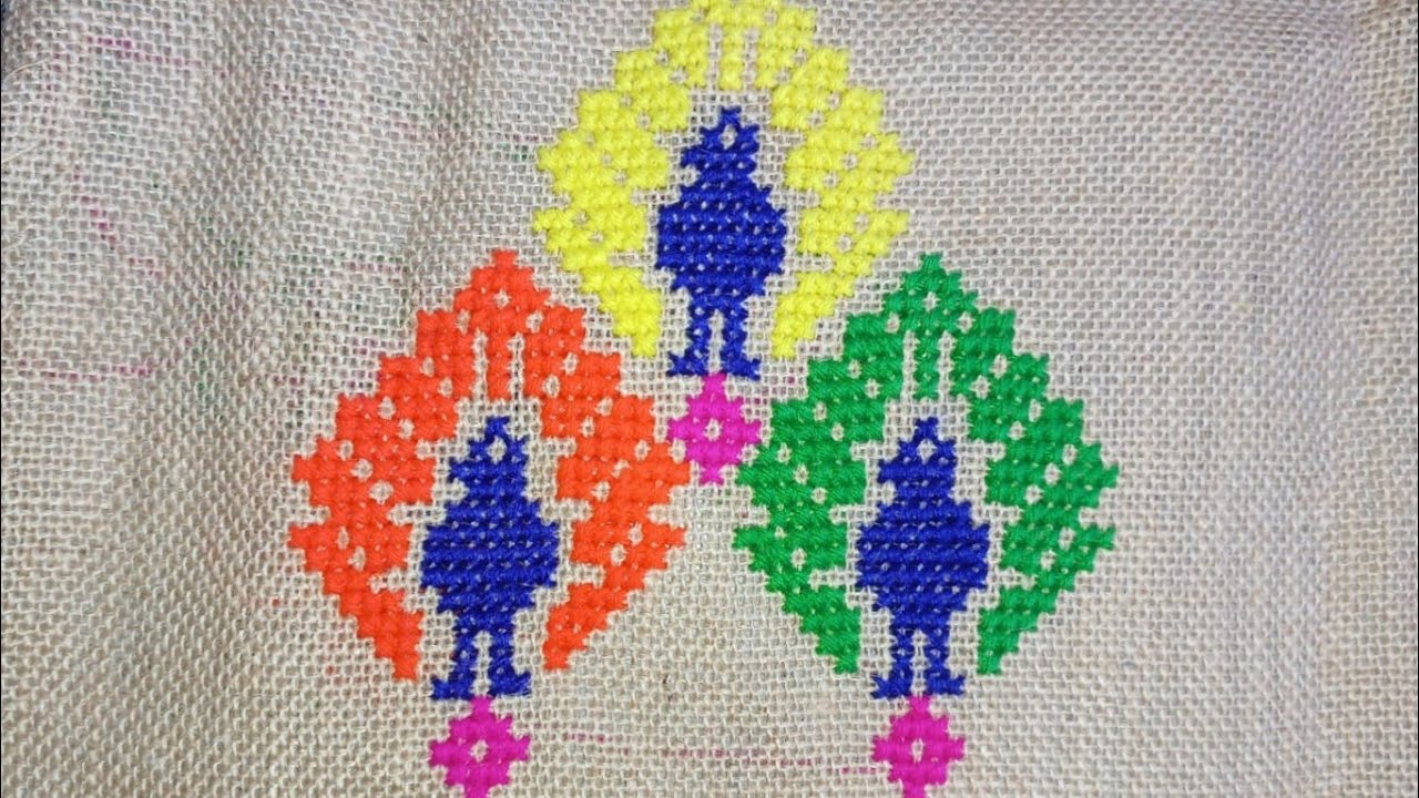 ময়ূর ভরাট আসন ডিজাইন, Colourful Peacock Design on Jute Mat, Legend Arts