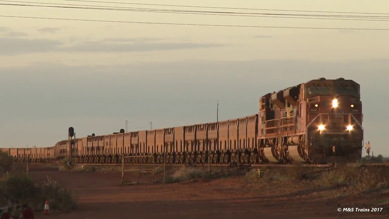 BIG TRAINS WITH BIG POWER: BHP Iron Ore Trains in Australia