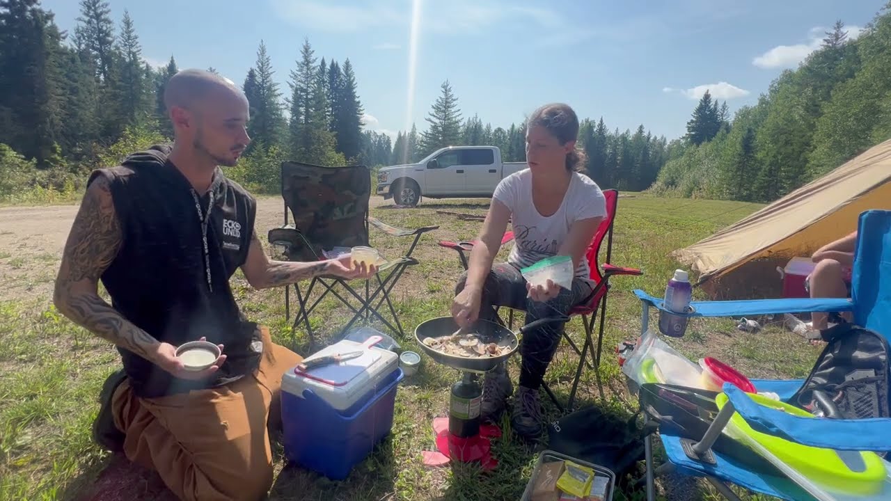 family camping in  extreme canadian heat lol