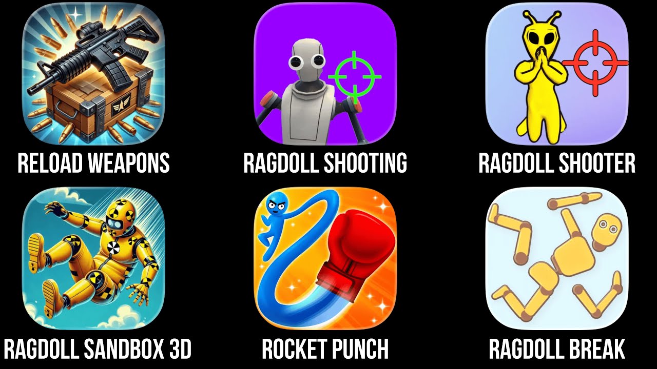 Reload Weapons, Ragdoll Shooting, Ragdoll Shooter, Ragdoll Sandbox 3D, Rocket Punch, Ragdoll Break