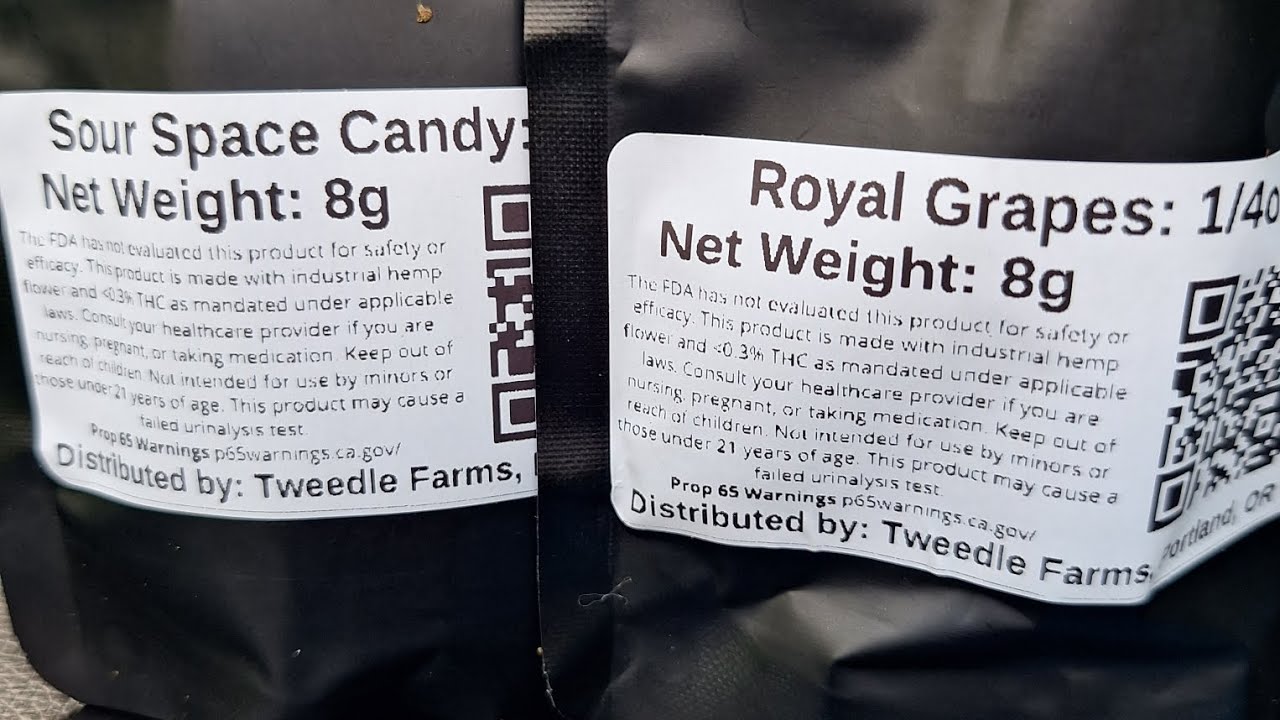 Royal Grapes and Sour Space Candy Tweedle Farms #cbd #review