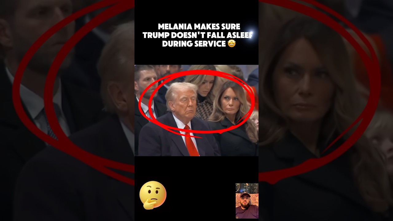 Melania makes sure Donald Trump doesn't fall asleep during service 🤩 #donaldtrump #melaniatrump