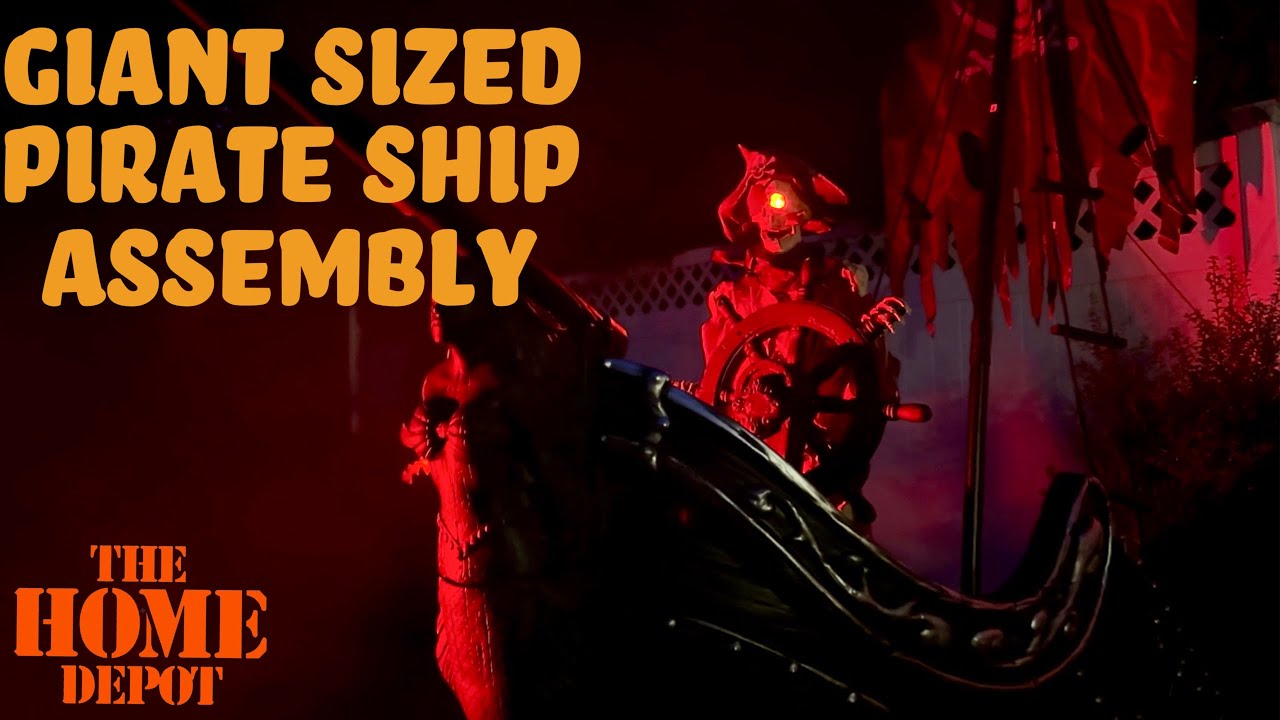 Back For 2025! Home Depot Giant Sized Animated Pirate Ship Assembly & Demonstration! 🏴‍☠️ 