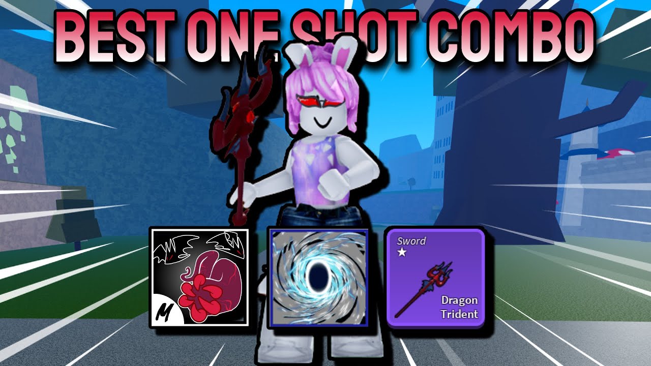 Dragon Trident + Portal + Sanguine Art = One Shot (Blox Fruits)