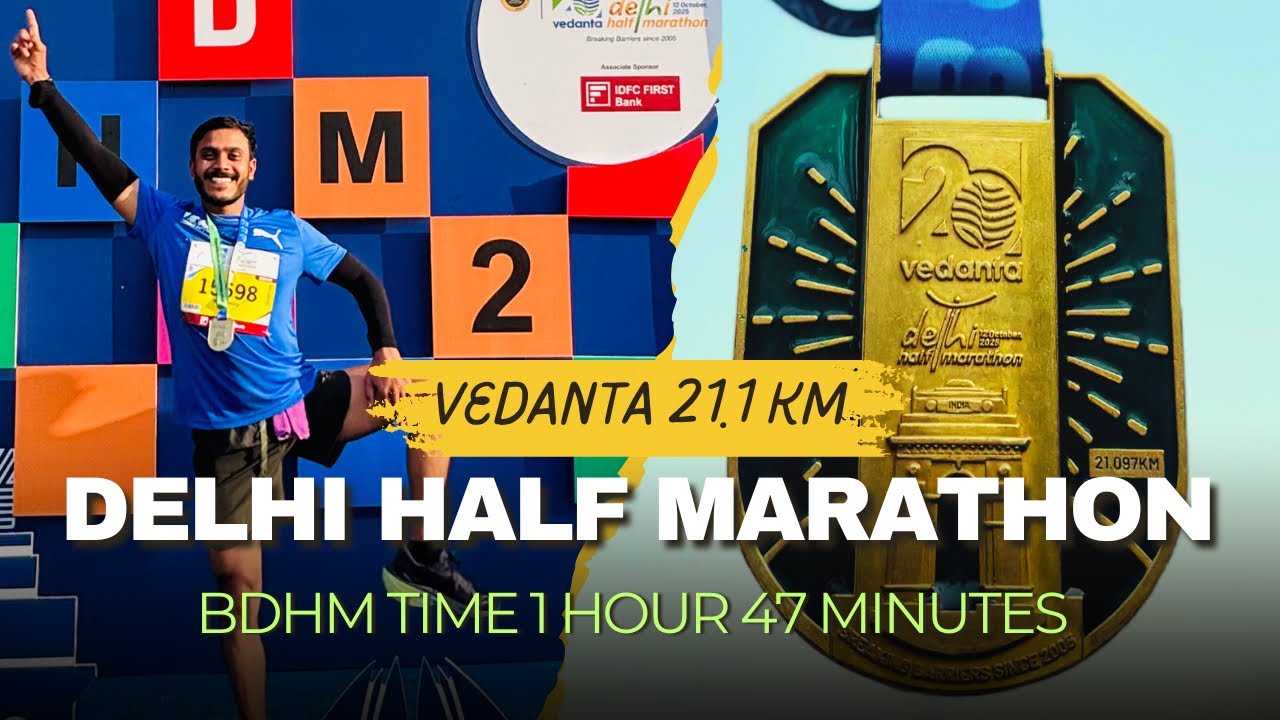 “My Vedanta Delhi Half Marathon 2025 | 1:48 Finish Line Story”