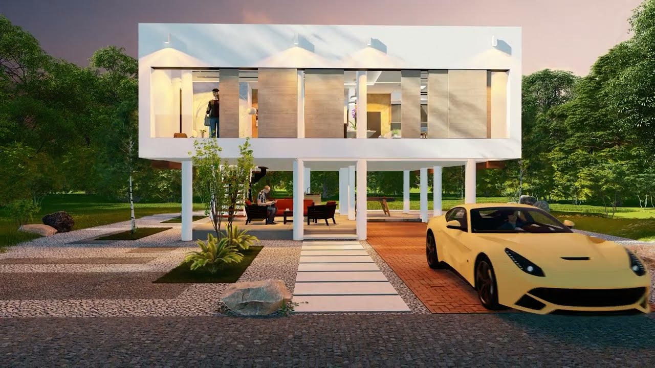 #easyideas 009 – Box Stilt House: Flood & Stormproof Design. BIM Revit in LUMION 4K