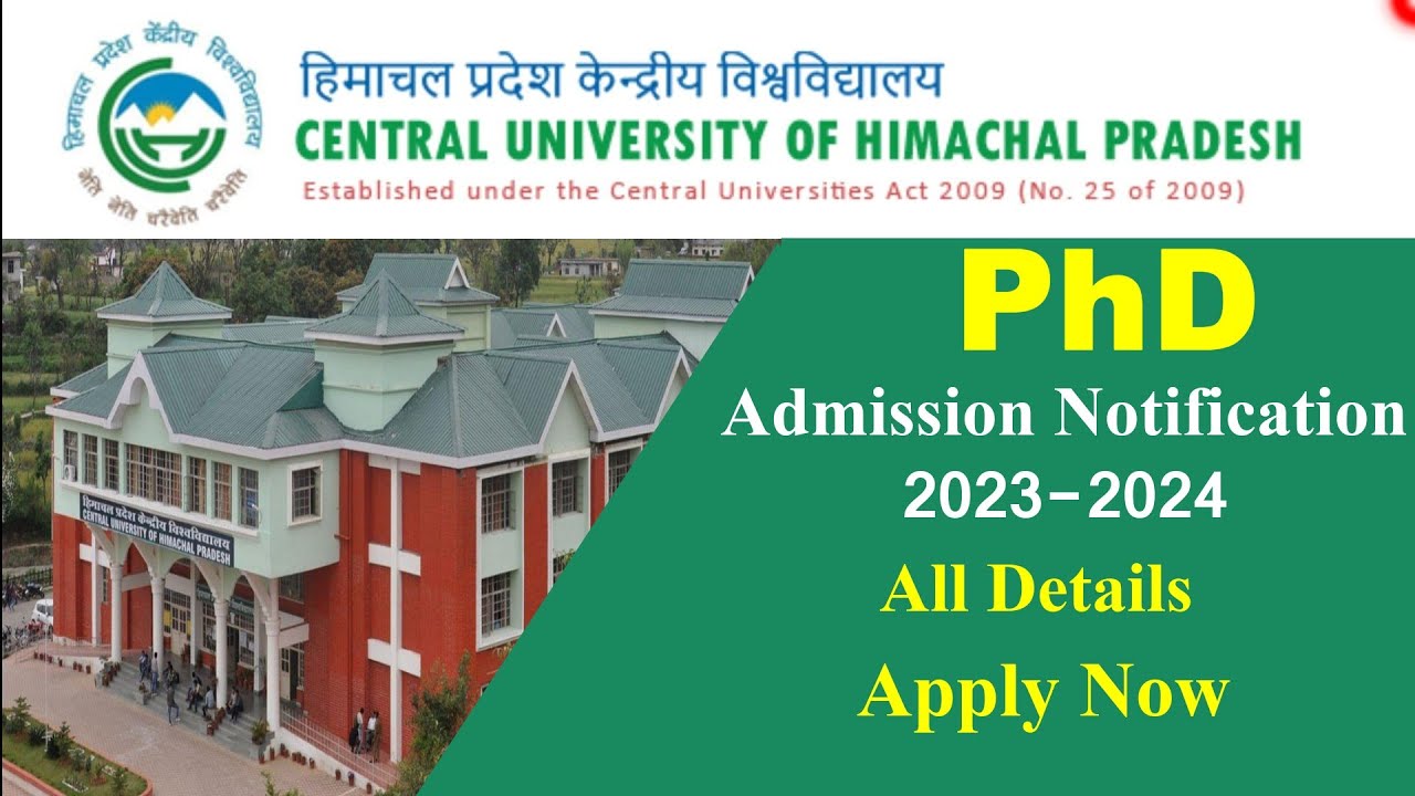 PhD Admission 2023 // Central University of Himachal Pradesh