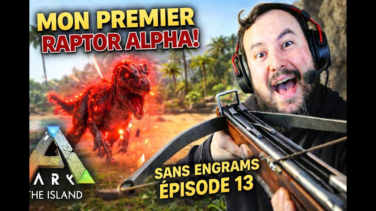 JE TUE MON PREMIER RAPTOR ALPHA!!! | ARK THE ISLAND SANS ENGRAMS #13