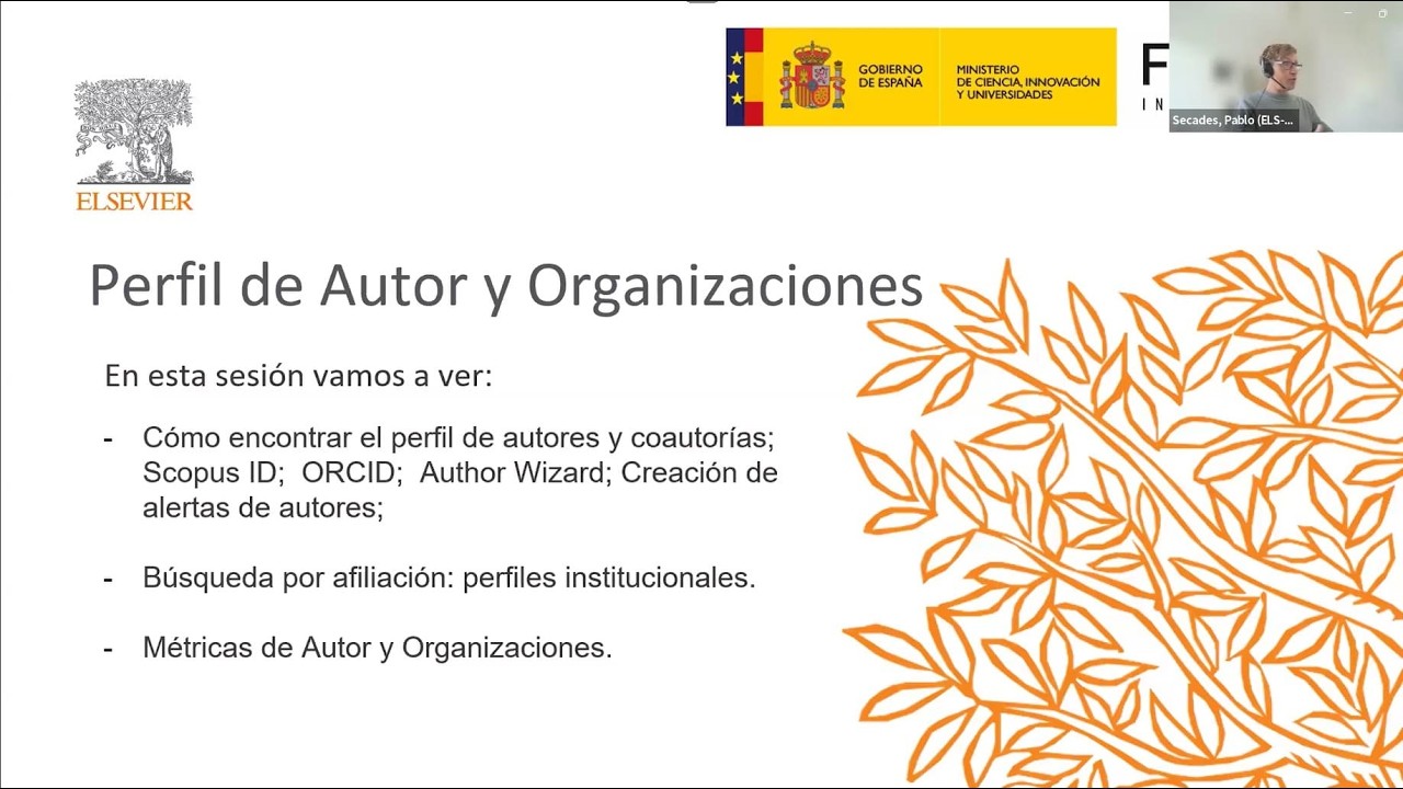 Perfil de autor y organizaciones en Scopus