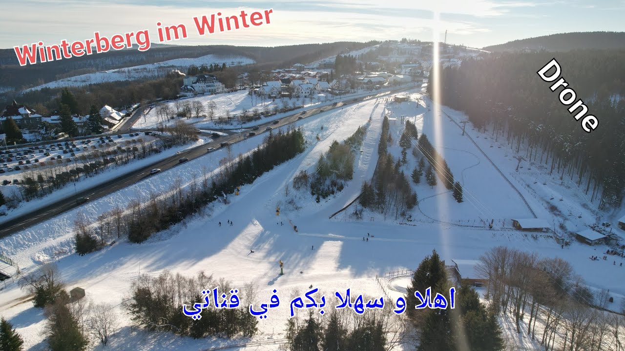 das winter in Winterberg  Sauerland |  Drone by ski area |