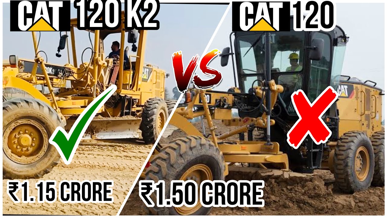 किसमे कितना है दम💪🏻Cat 120k2 vs Cat 120 motor grader performance test 