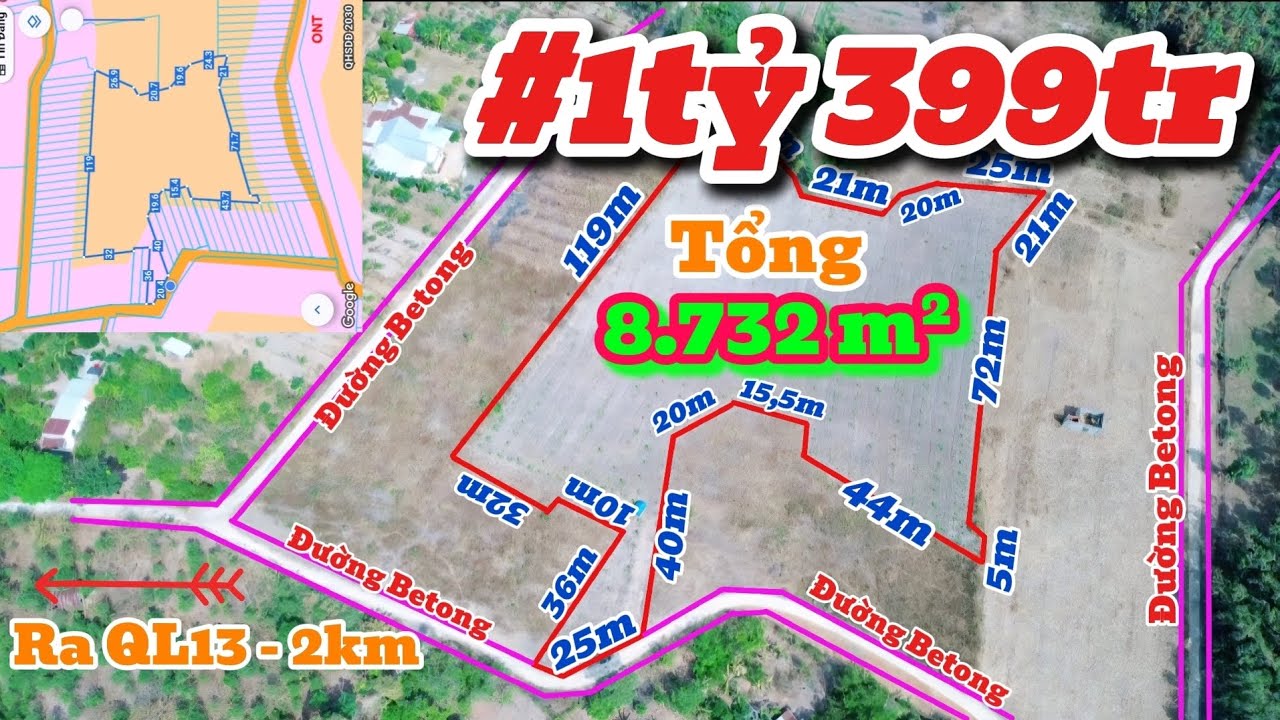 (48) 1ty399tr | Tổng 8.732m², Vườn Cao Su Siêu Phẳng, Cách QL13 chỉ 2km LH 0867251968 #bdsbinhphuoc