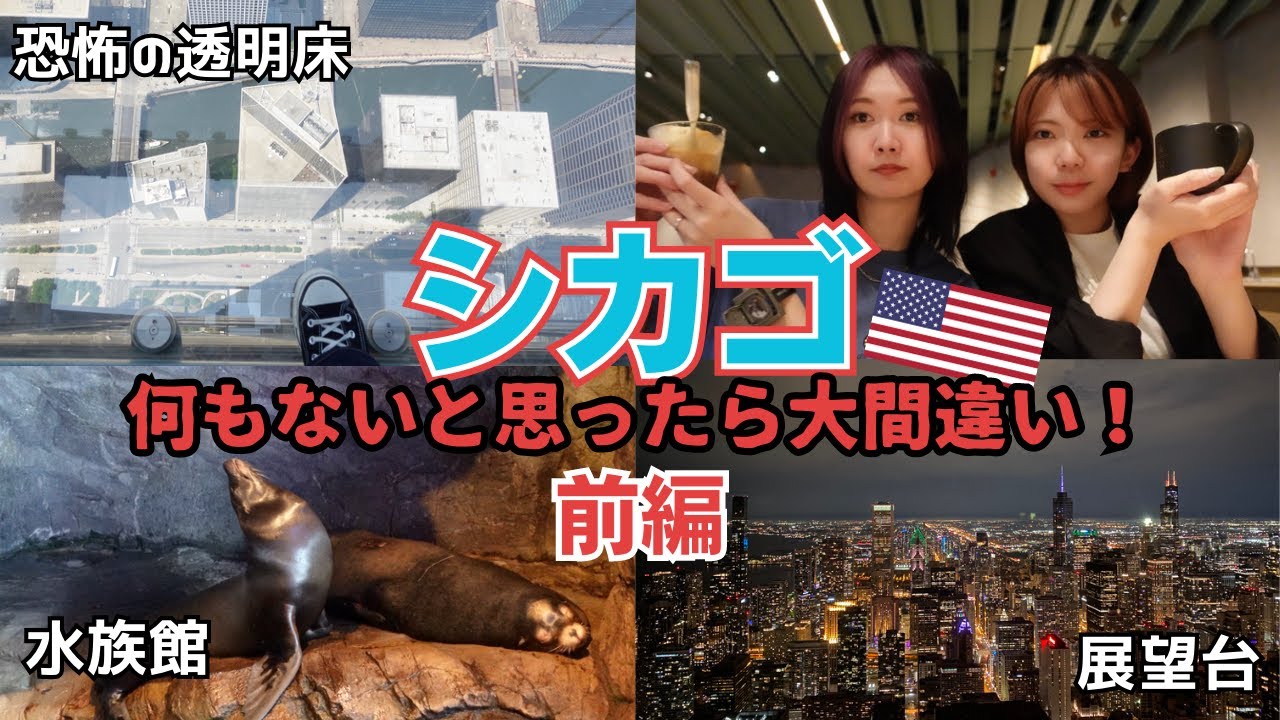 女2人でシカゴの観光名所巡り🇺🇸お得に観光する方法💵｜ウィリスタワー｜シェッド水族館｜シカゴ360｜女子旅