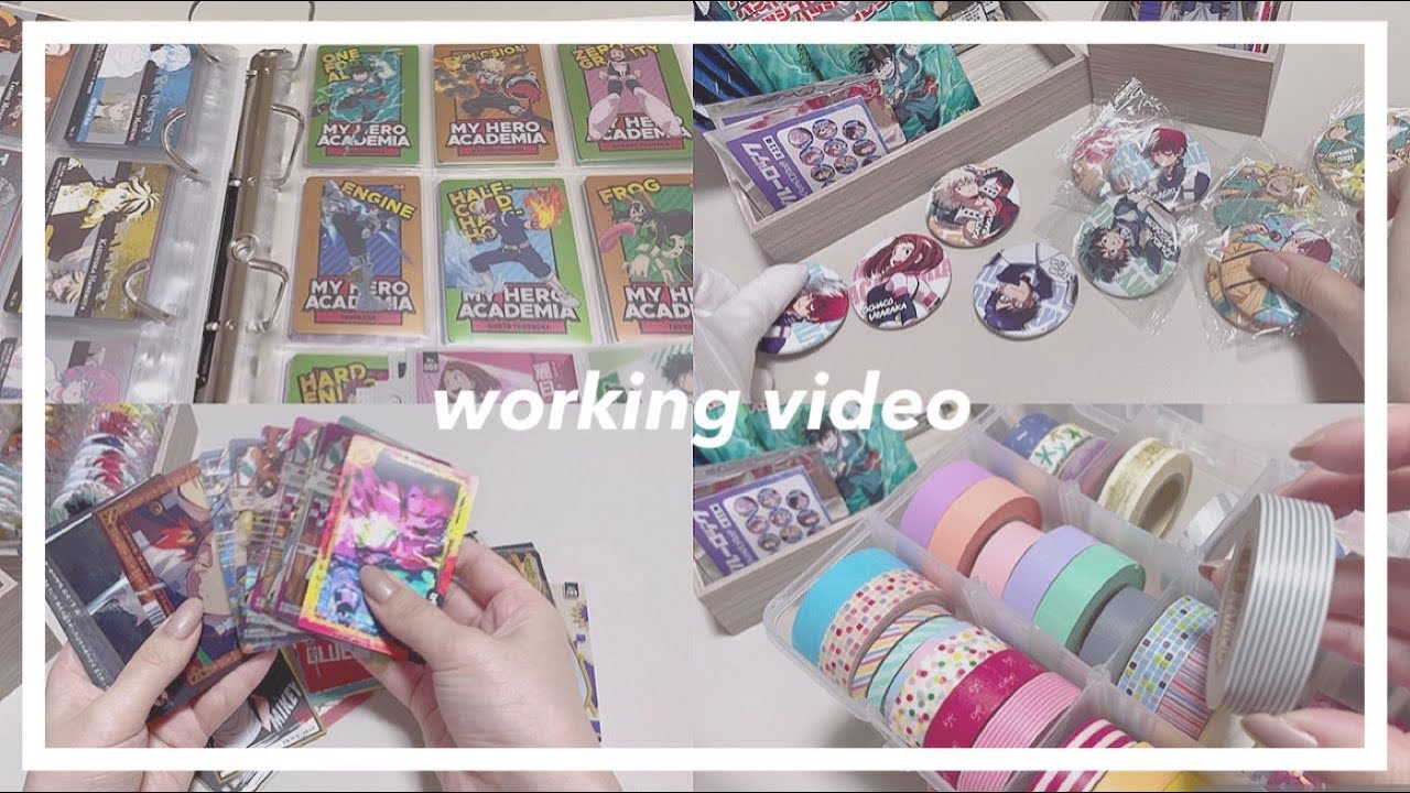 ￤作業動画￤缶バッジやカードなどスリーブ、ファイルに収納していく￤グッズ整理ASMR￤