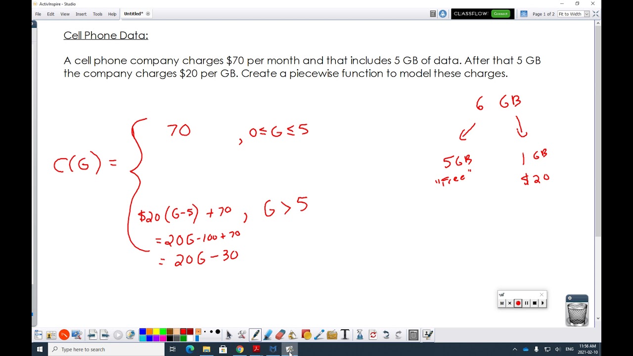 Video Lesson - Piecewise Word Problems (Cell Phone & Tax)