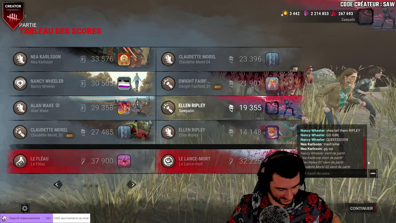 New Badge Bannière & 2V8 | !holy !st | Stream 2K | !code !mc [FR/PC] #DBDCreator @Sawpalin