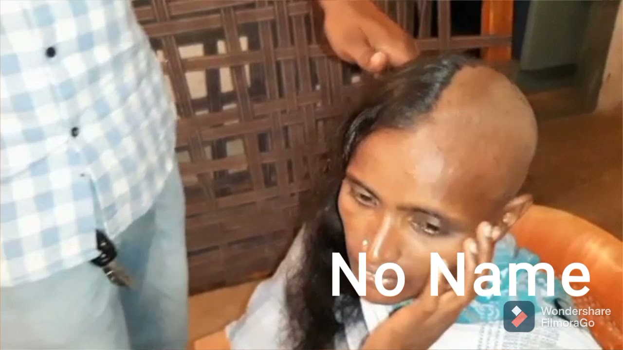 Village Aunty Home Made Head Shave l #headshave #mottai #bald #razor #wethair #gundu #homemade
