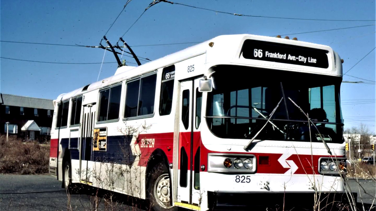 Philadelphia-Trackless Trolley Scenes with AM General Coaches
