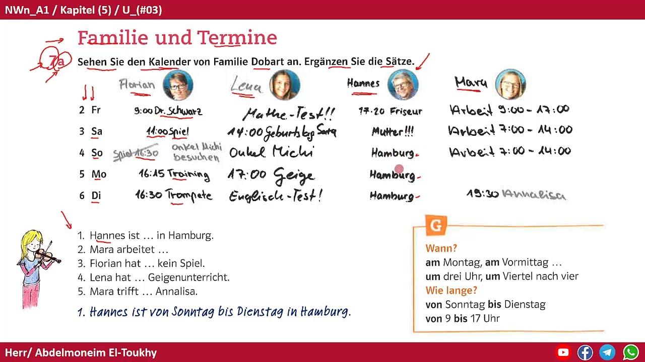 تعلم اللغة الألمانية: كورس Netzwerk Neu A1 - الفصل 5 - المحاضرة  3