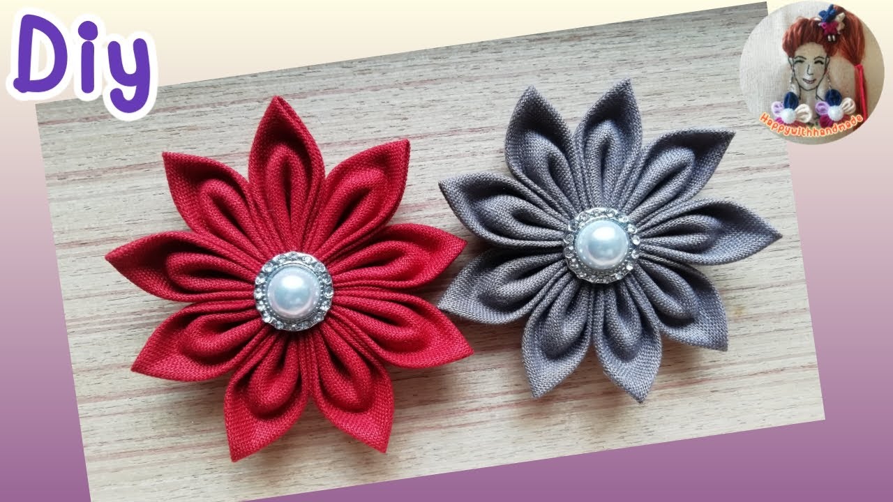 Diy fabric flowers E84/handmade flowers/how to make flower/Thai fabric/fabric flowers/crafts flower