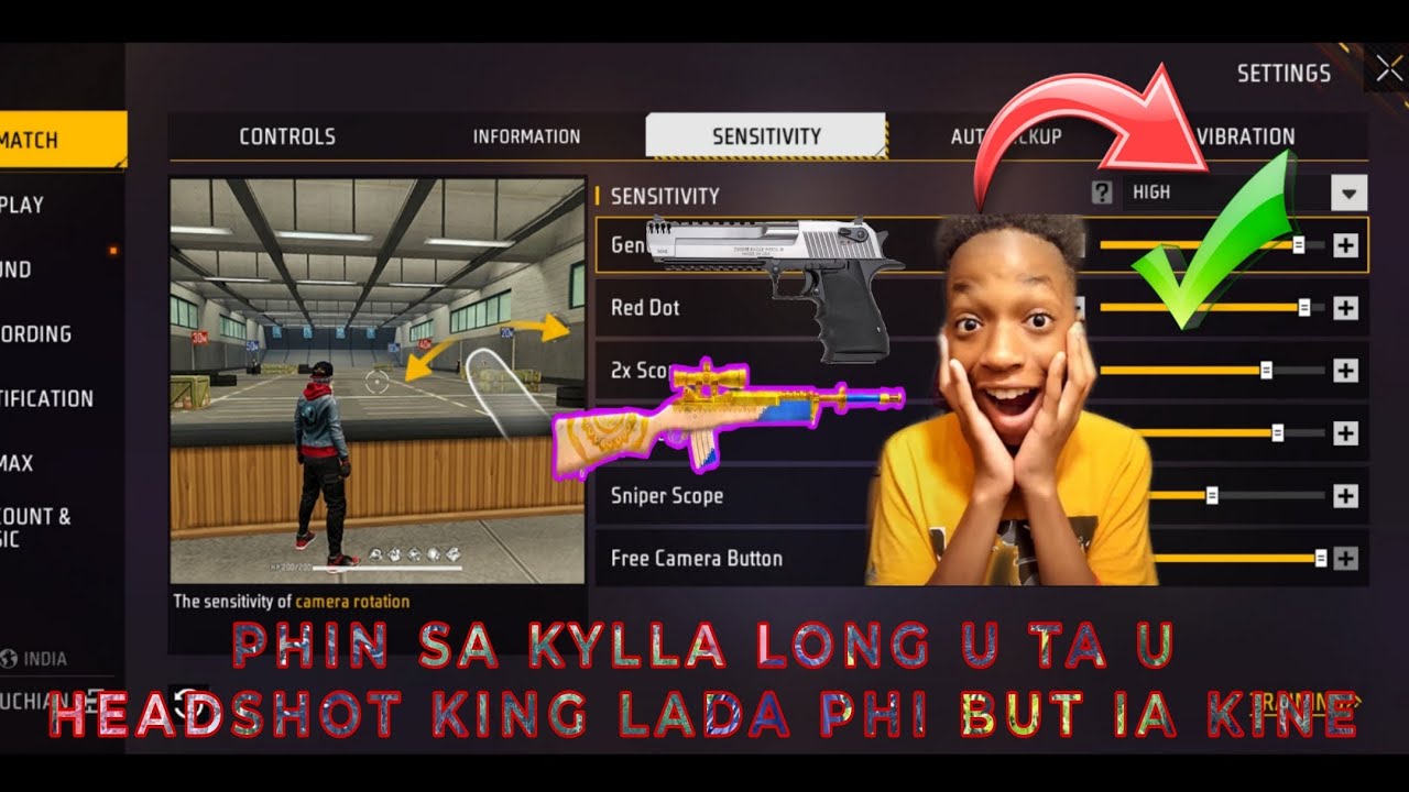 100% Phin sa dei uta u Headshot king 👑 lada phi leh kmne 🥵