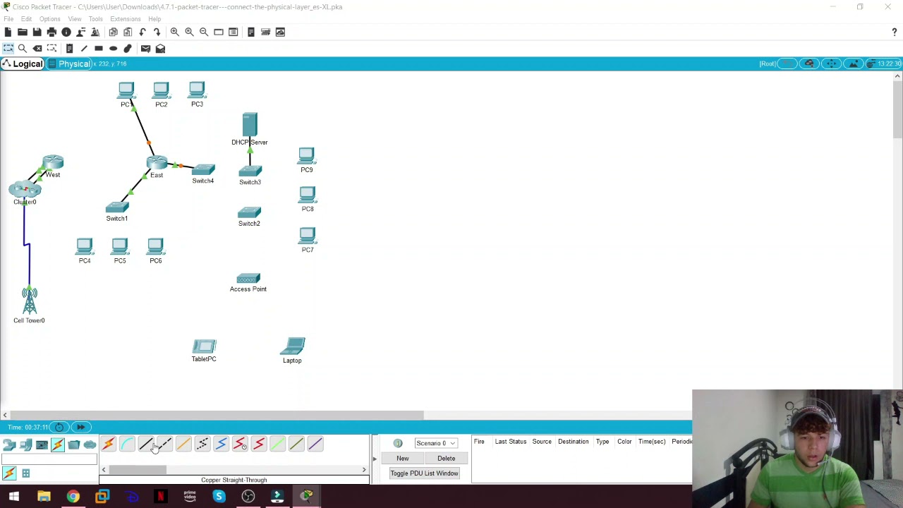 4.7.1 Packet Tracer - Conectar la capa física