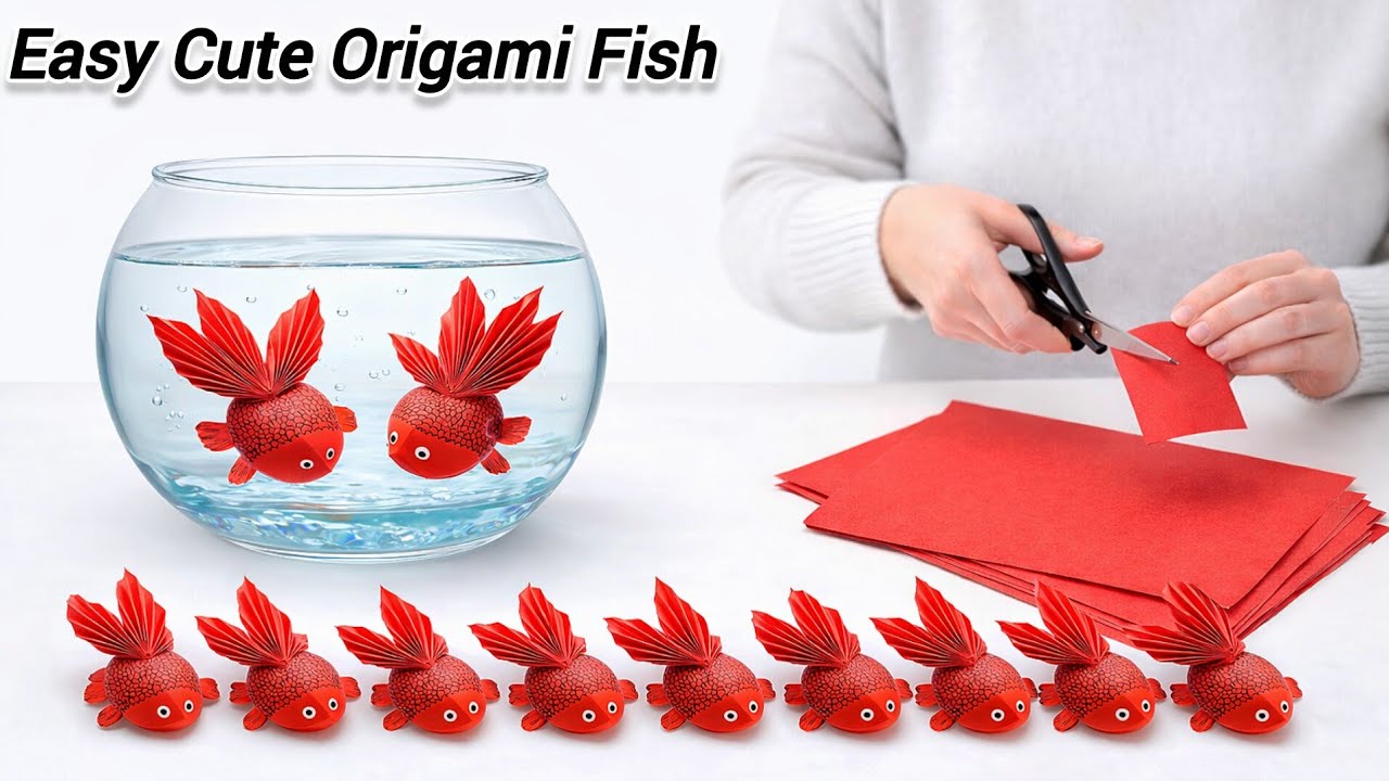 DIY Handmade Paper fish | How to Make Realistic Paper Fish | Easy Origami Craft | School Craft