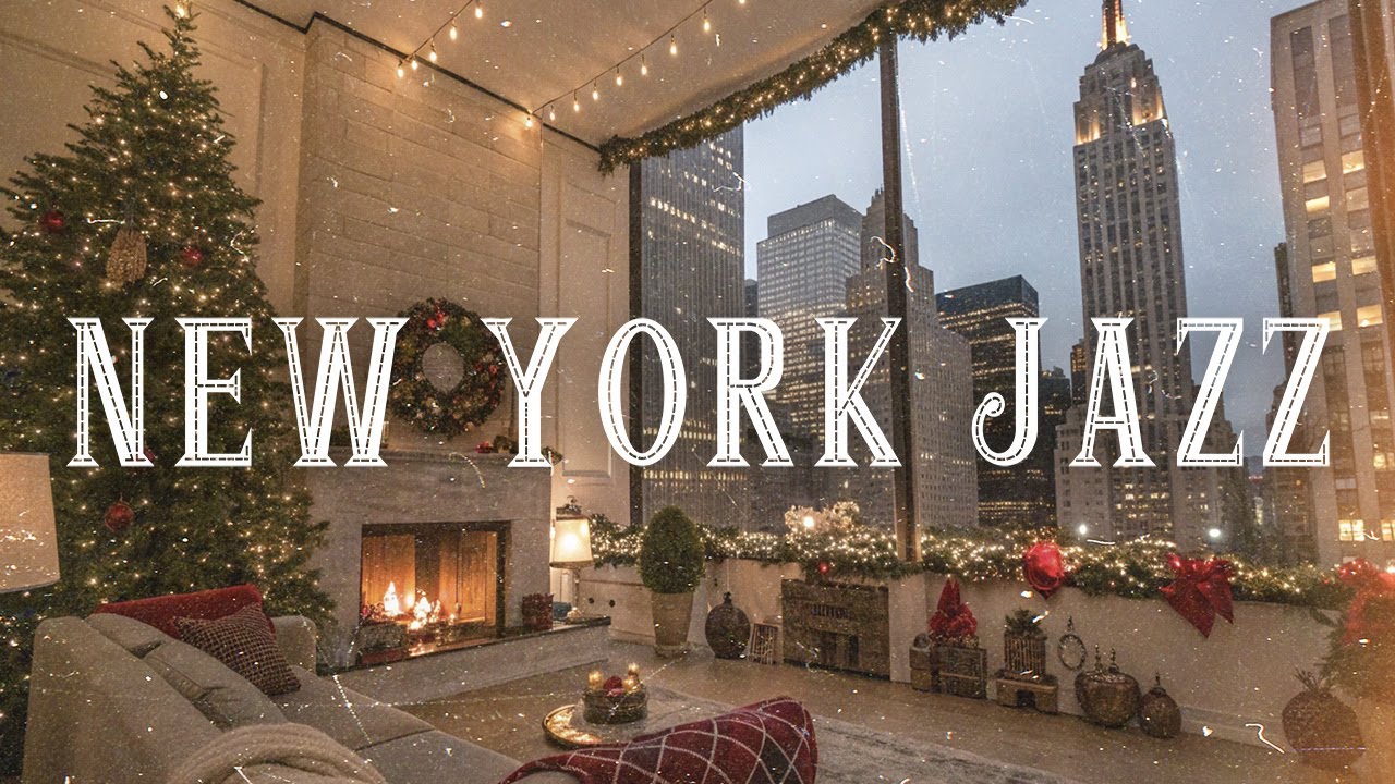 Christmas Lo-fi Jazz 🌲 From The Heart of New York | Cozy Fireplace in The Centre of Manhattan 24/7