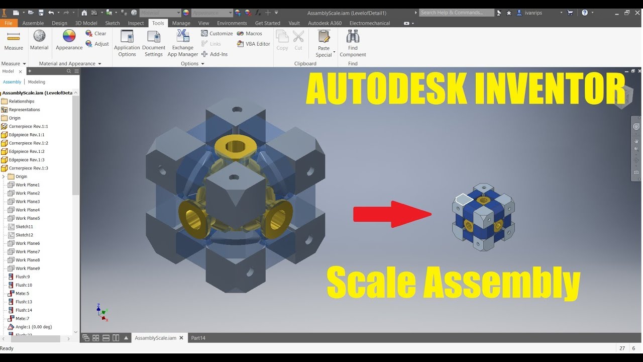 ✅ Autodesk Inventor Tutorial - Scale Assembly