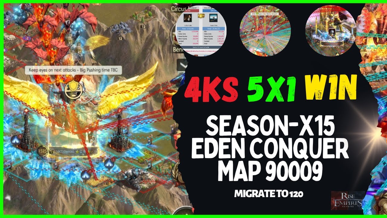 4KS Start to Struggle W1N 5X1 Pretty Active Rise of Empires Ice and Fire SEASONX15 EDEN CONQUER MAP9