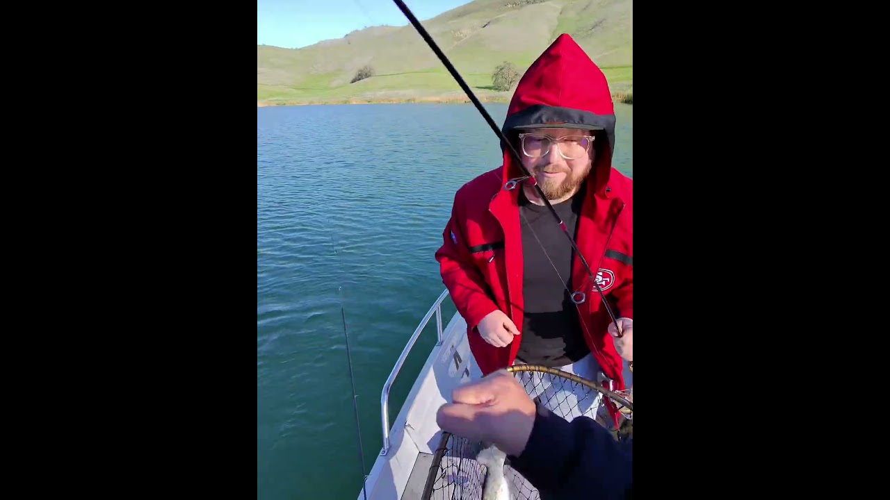 Beezus catching 3 trout at Los Vaqueros. Last one was 6.6lbs. 