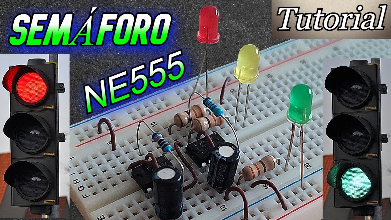 Semáforo LED con NE555 ``Traffic lights NE555´´