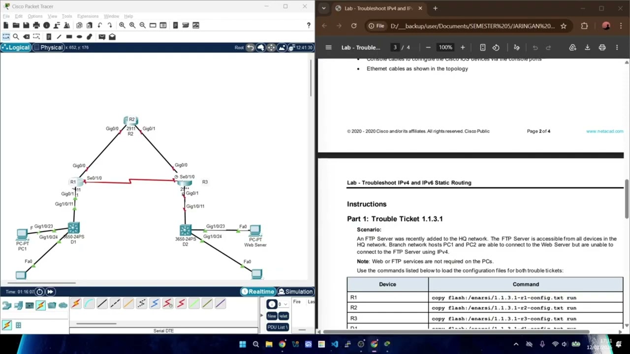 module 1  Lab 1 1 2 Troubleshoot IPv4 and IPv6 Addressing Issues