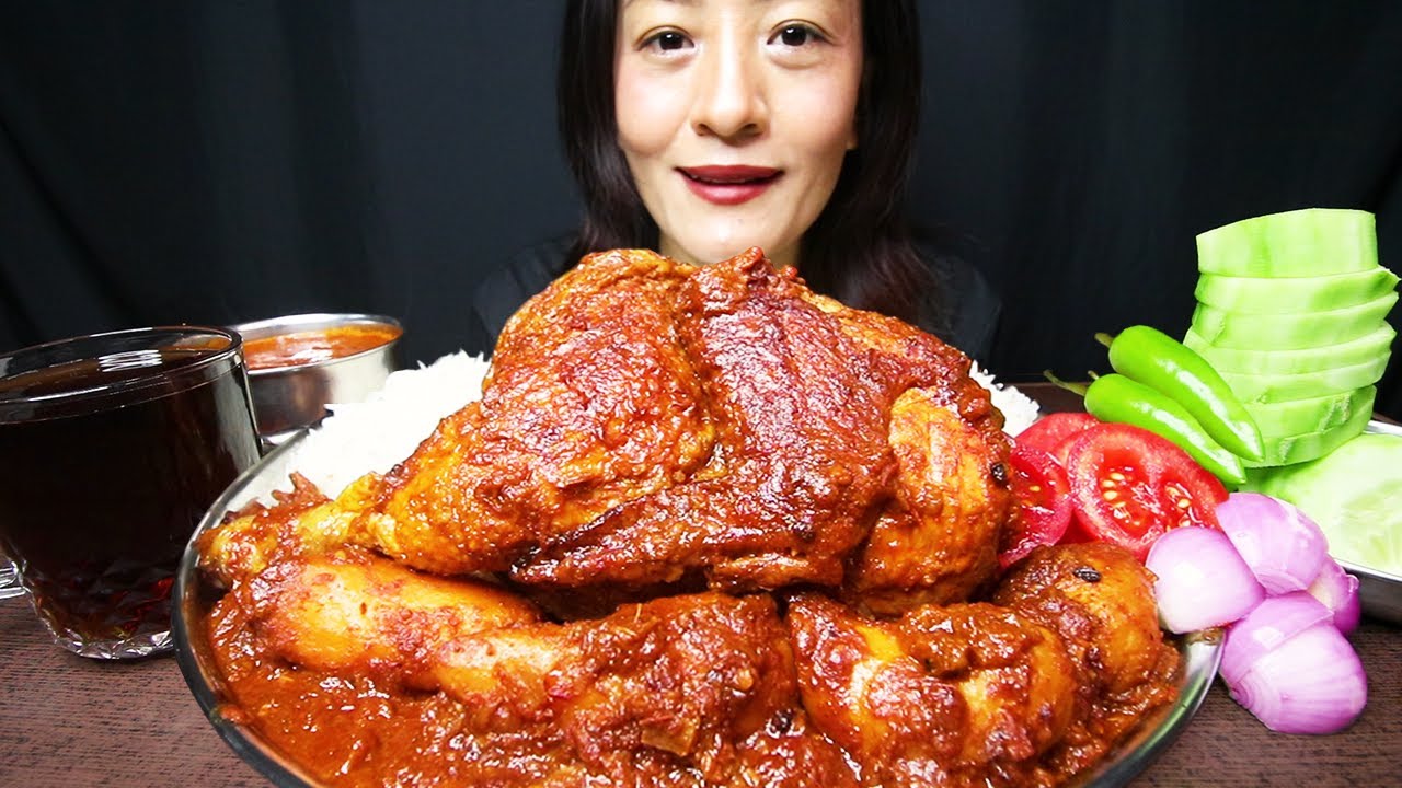 Delicious Spicy Chicken Potato Curry/gravy with Basmati Rice #ASMR/EATING SHOW BIG BITES #MUKBANG