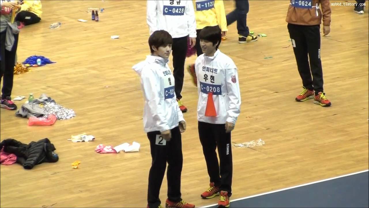 120108 아이돌 육상선수권 대회 인피니트 L '하트던지는 엘'