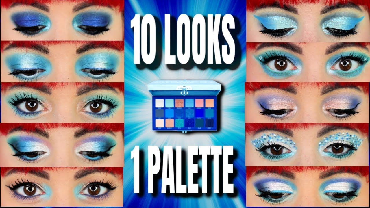Jeffree Star Blue blood | 10 Looks 1 palette  | Tutorial style 😎