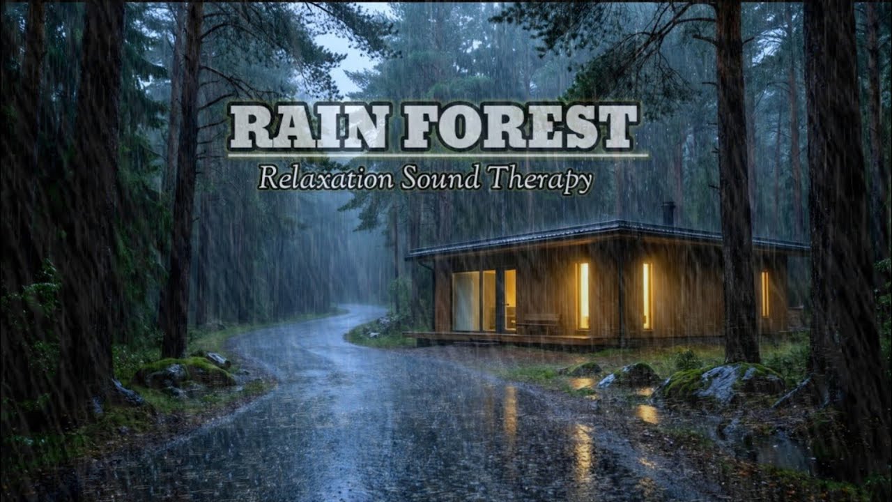 Peaceful Forest Heavy Rain | Sleep Better With 4Hours Natural Sounds 