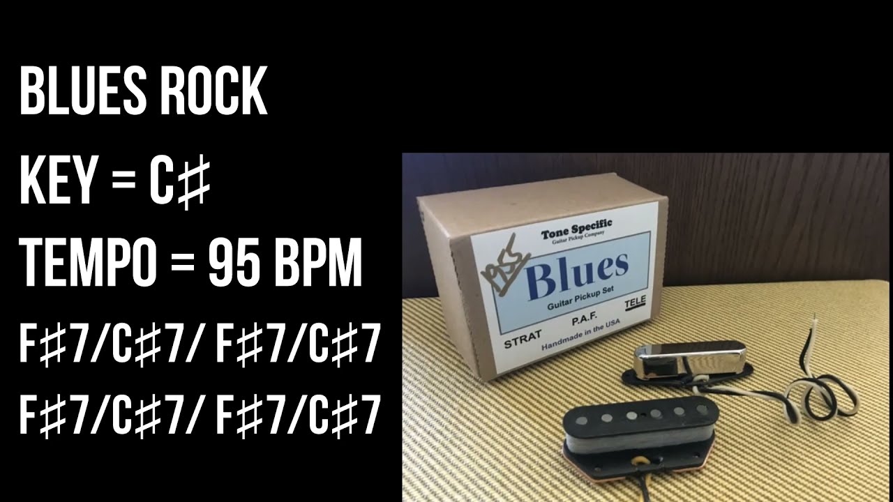 Blues Rock Backing Track For Guitar Players - Key C♯, 95bpm, Drum & Bass Only No Guitar