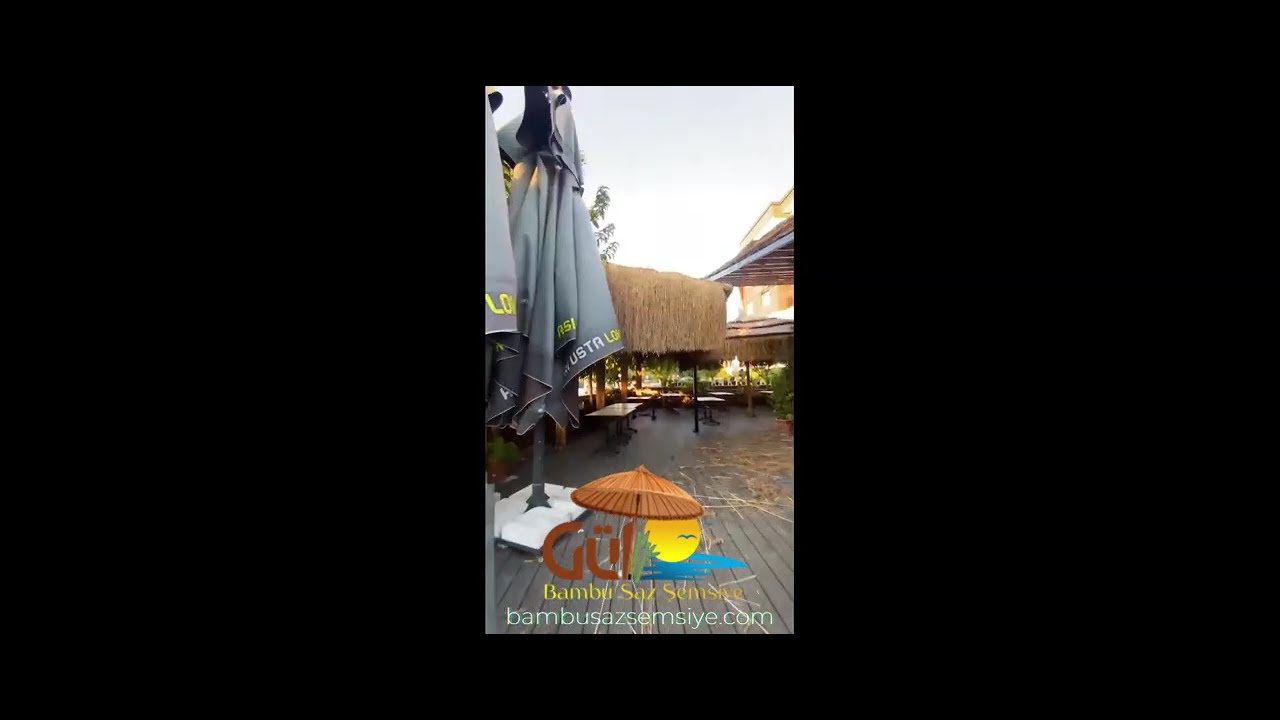 g&uuml;l bambu saz şemsiye
