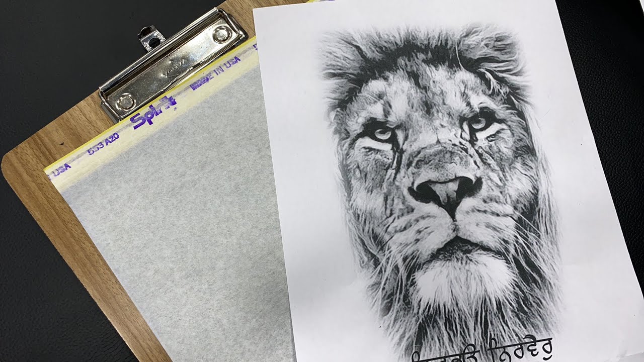 How to make lion tattoo stencil ?