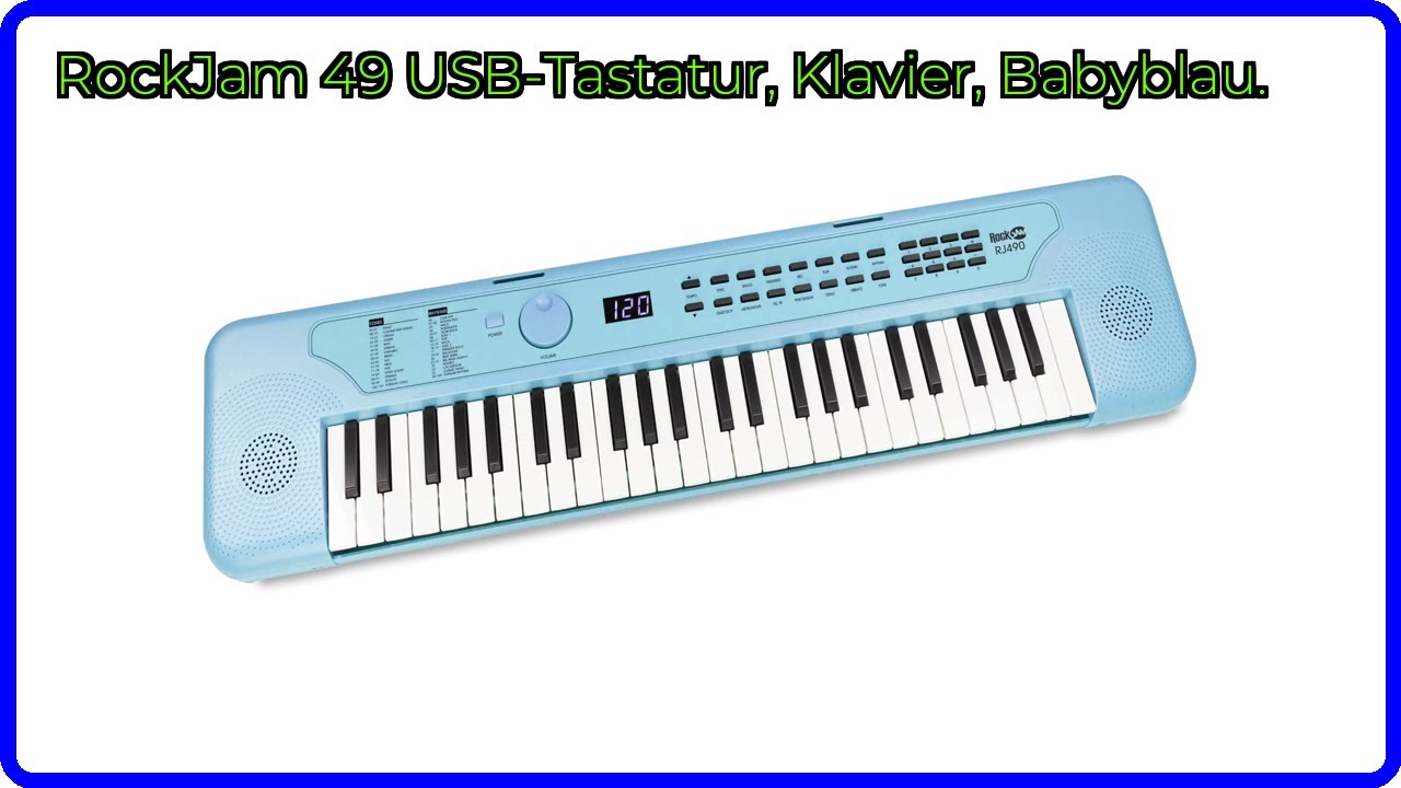 BEWERTUNG (2025): RockJam 49 USB-Tastatur, Klavier, Babyblau.. WESENTLICHE Einzelheiten