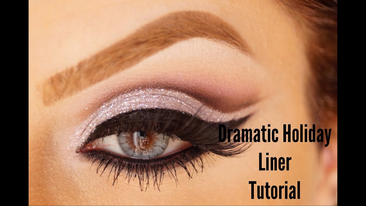 Dramatic perfect liner makeup with glitter holiday look Makeup By Ani