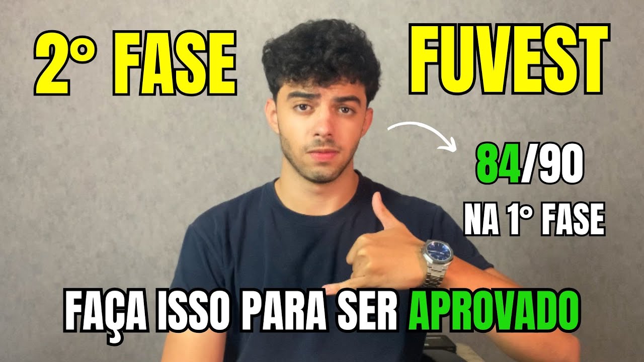 Como eu estudaria para a 2° fase da FUVEST (mastigado)