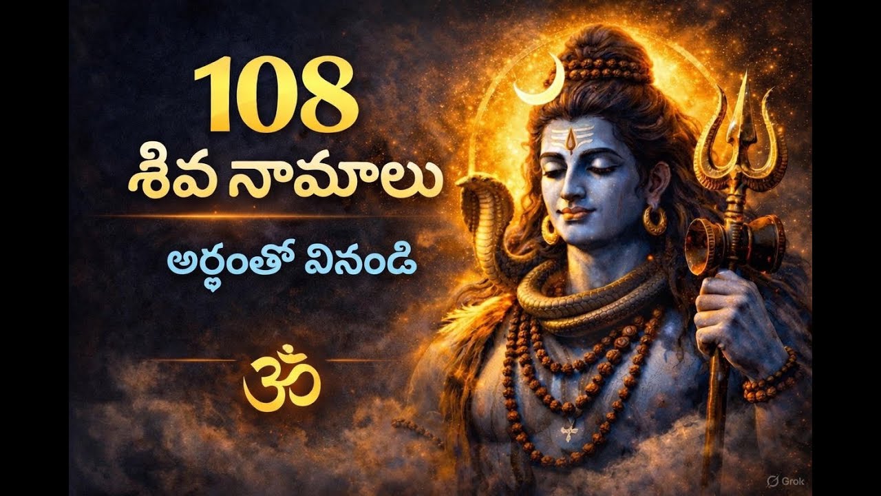 Siva Ashtothra SataNamavali  | 108 Names Meaning in Telugu | Calm Mind & Divine Peace