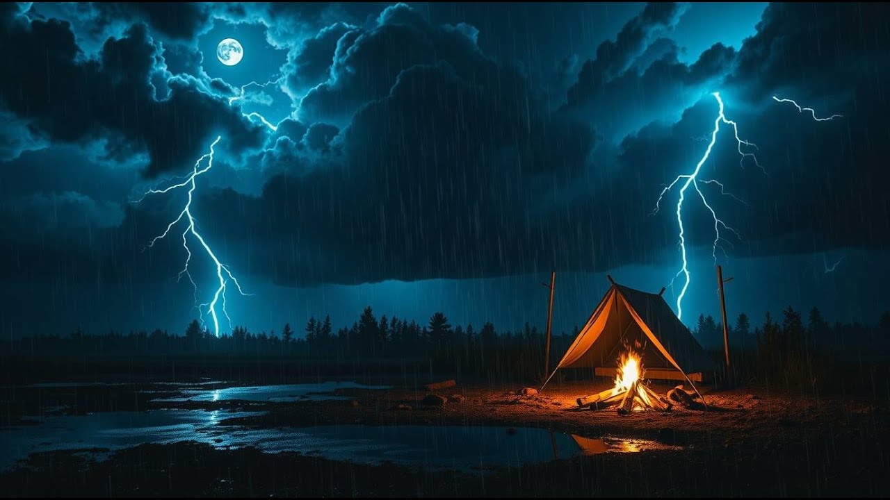 🔴 Heavy Rain and Thunder Sounds for Sleeping – Soothing Rain & Thunder Ambience for Deep Sleep