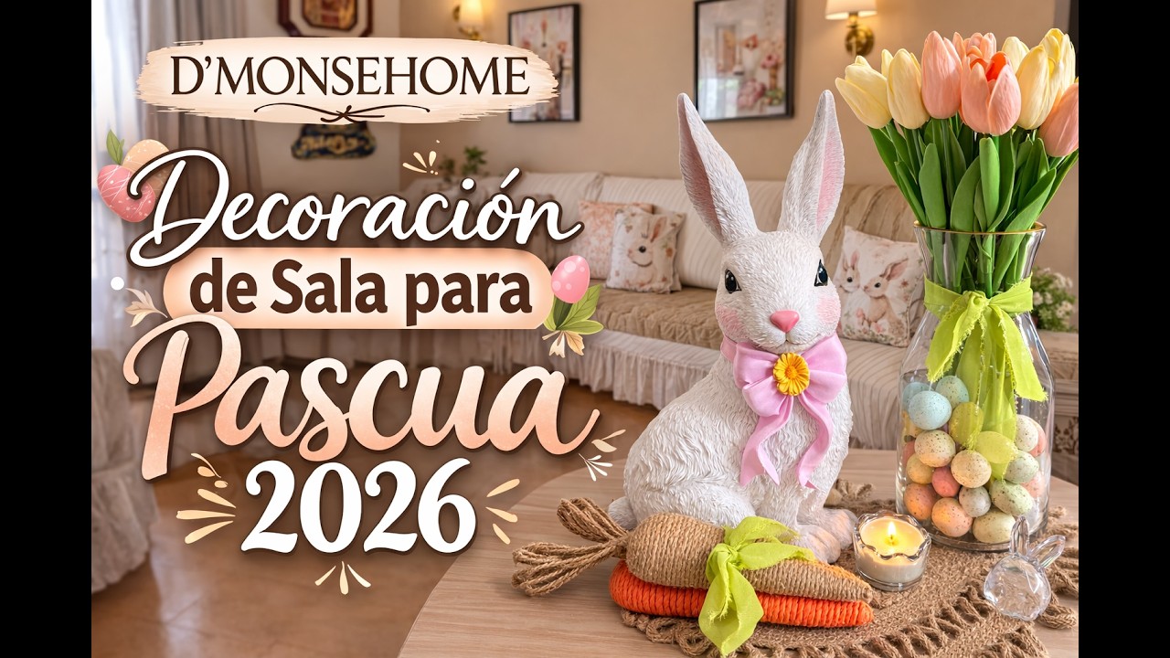DECORACIÓN DE MI SALA PASCUA 2026 ACOGEDORA Y FRESCA 🐇🐰#pascua #decoracion #easter
