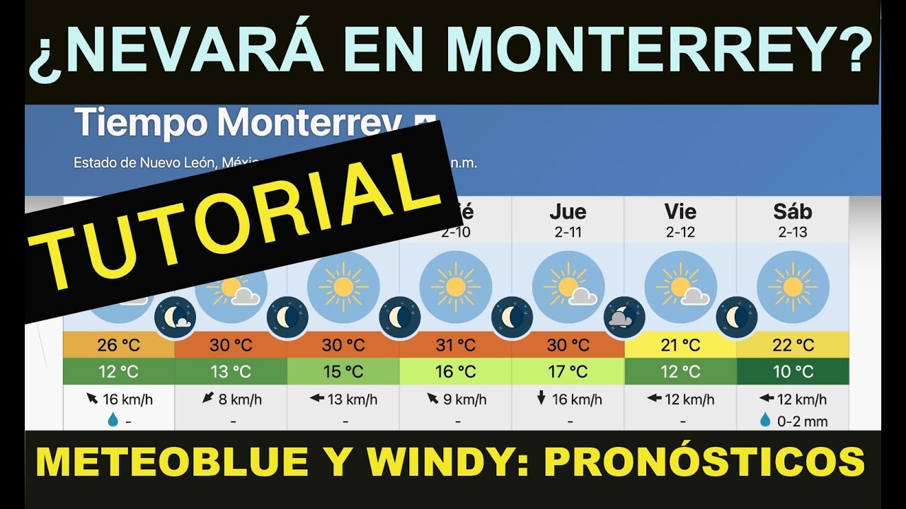 Meteoblue (Tutorial) y Windy: ¿Nevará en Monterrey? Pronósticos