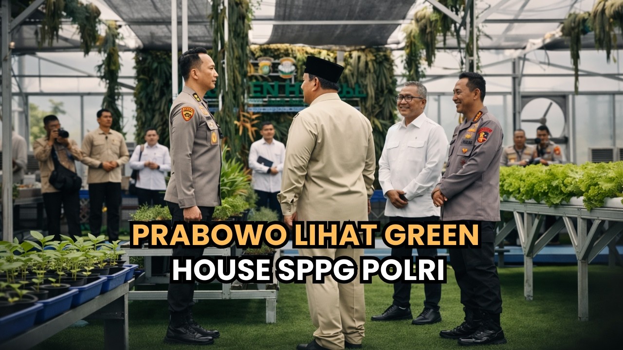 Prabowo dan Kapolri Lihat Langsung Green House Hidroponik SPPG Polri